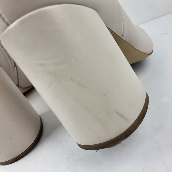 Steve Madden Lizah Boot Off White Faux Leather Knee High Block 10M - Picture 9 of 16